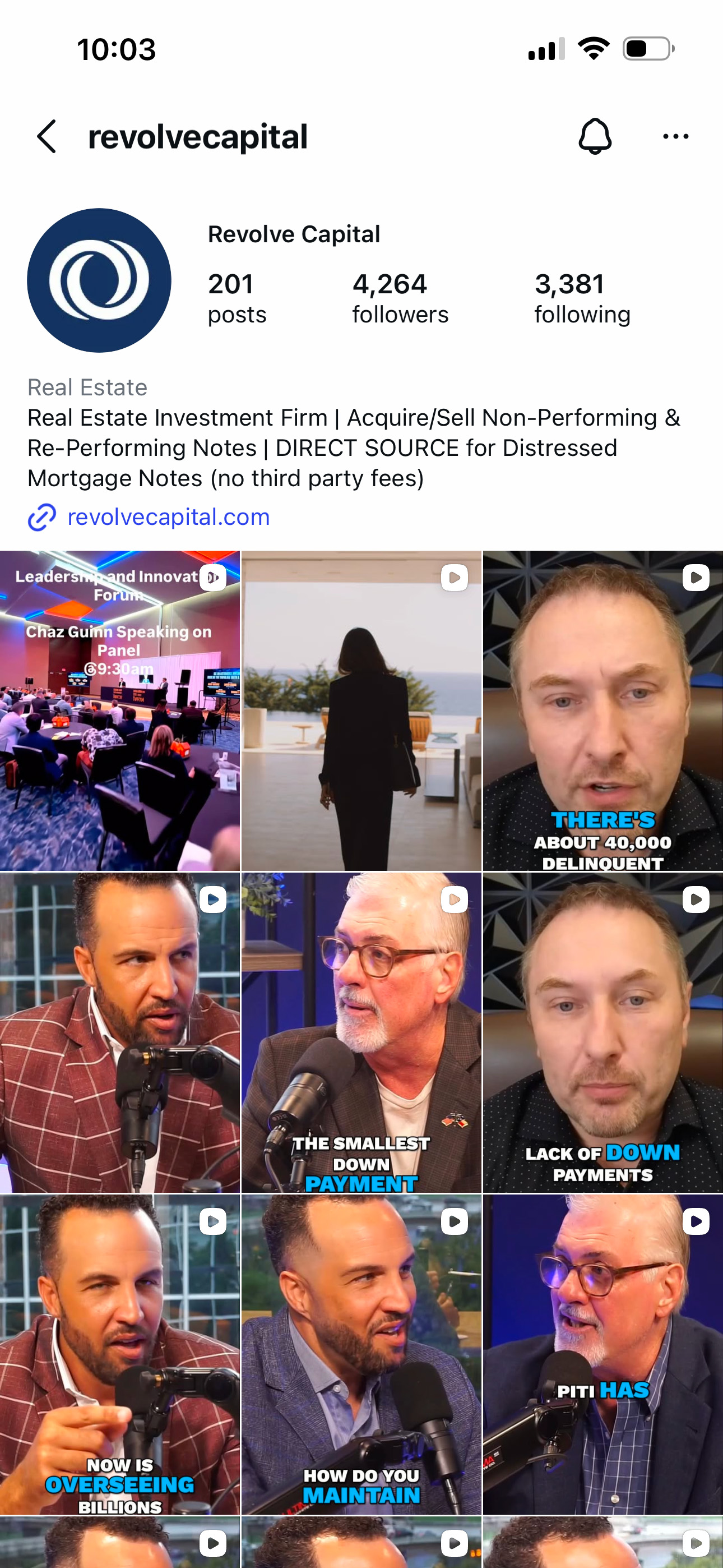 Revolve Capital &mdash; Instagram profile on phone